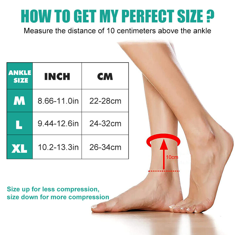 1Pcs Ankle Compression Sleeve for Women/Men,Ankle Brace with Silicone Gel, Toeless Compression Sock for Arch & Heel Pain Relief