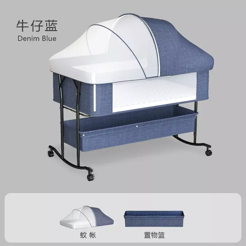 Multi Functional Foldable Baby Crib Mobile and Portable Newborn Crib Newborn Crib Splicing Large Bed