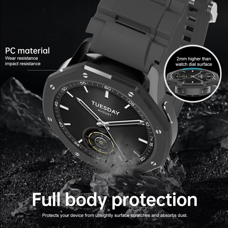 Cubierta de PC para Xiaomi Mi Watch S3, Protector de parachoques, marco de bisel, protectores de pantalla de repuesto, funda para reloj inteligente Xiaomi mi S3