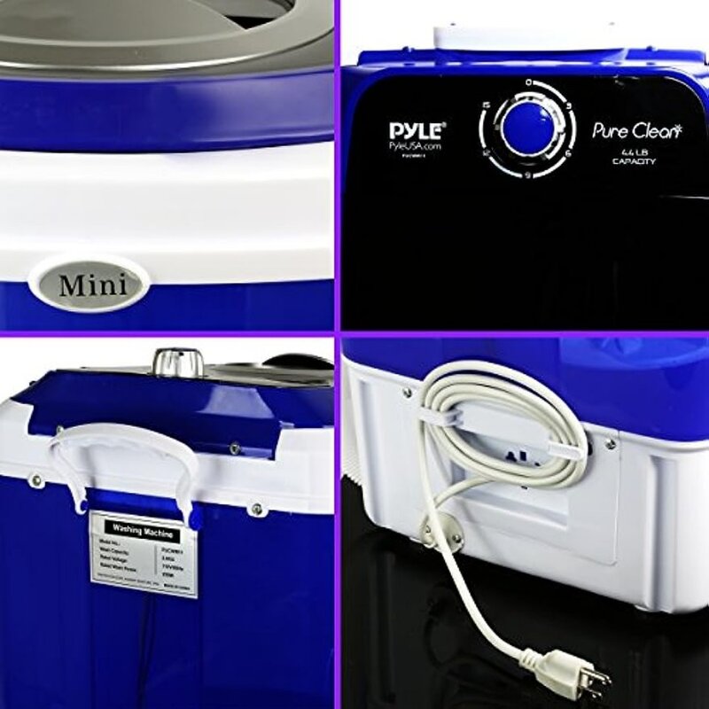 Mini Wasmachine, Stille Wasmachine, Roterende Controller, 110V-Voor Compact Wasgoed, 4.5 Lbs. Capaciteit, Doorschijnende Kuipen