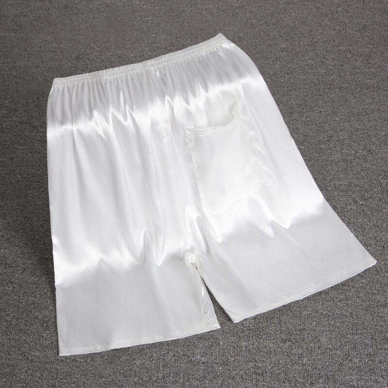Мужские стильные атласные Пижамные шорты, нижняя одежда с эластичным поясом, ткань из искусственного шелка, разные цвета, размеры от L до 3XL