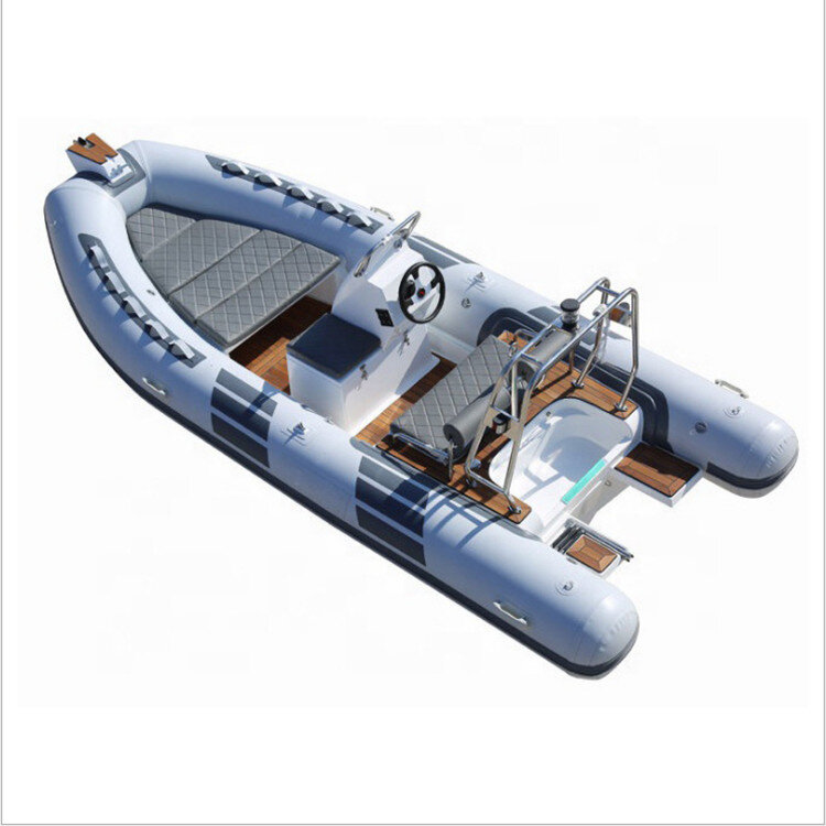 FRP Bottom Rubber Boat RIB-480D, auto-escorvante, alta qualidade FRP Yacht Speedboat Certificação CE
