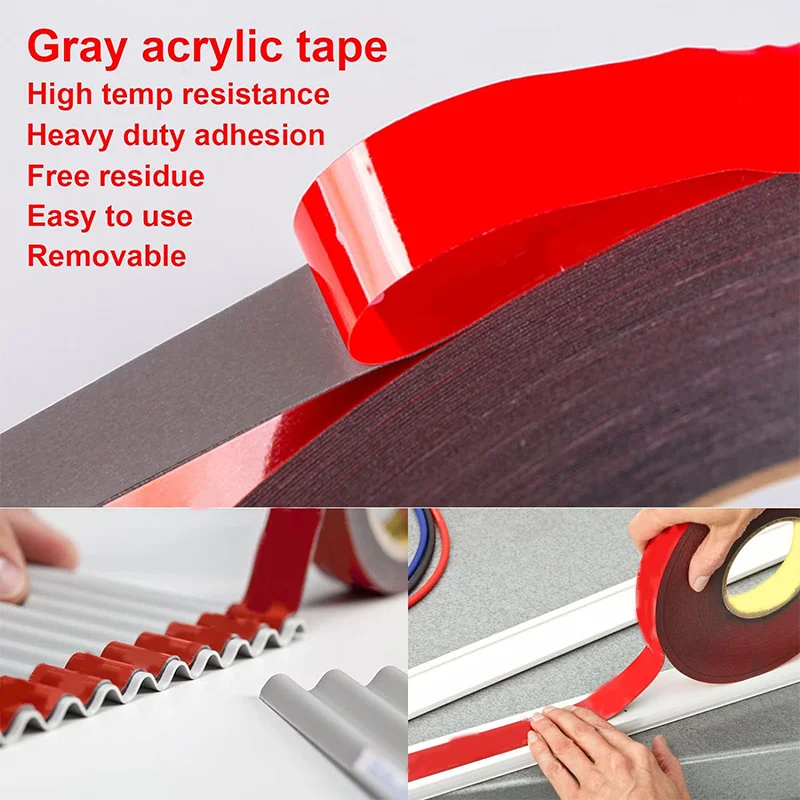 3Meter Dubbelzijdige Tape Sterke Permanente Acryl Schuim Plakband Sticker Voor Auto Thuis Indoor Hoge Temperatuur