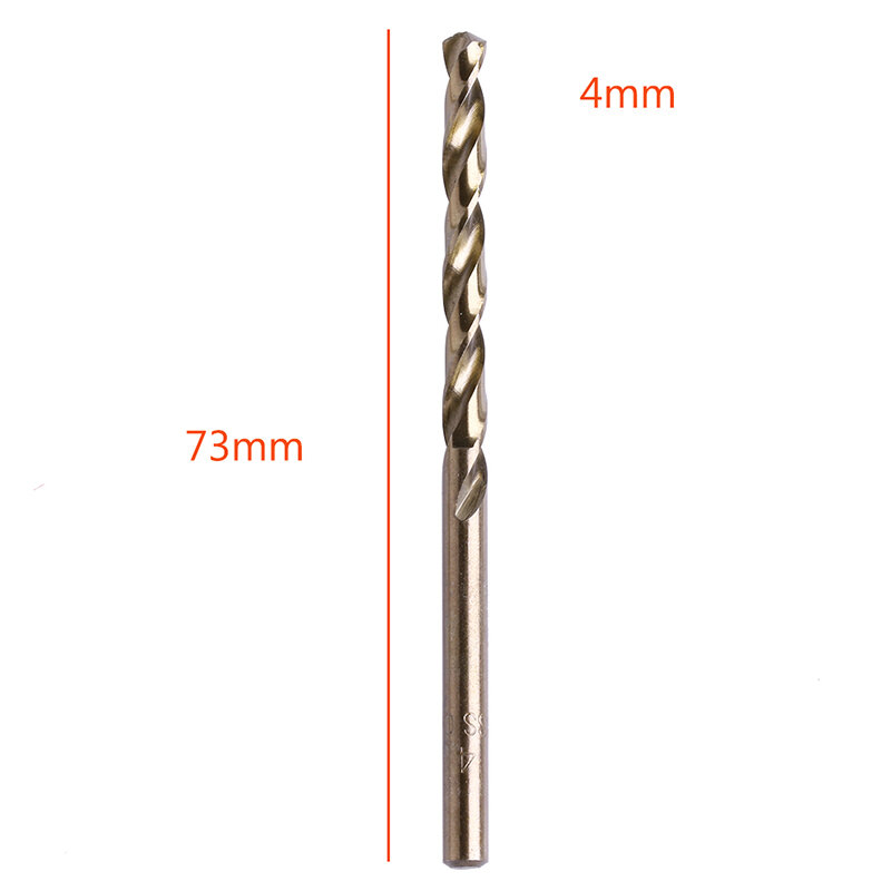 10Pcs/Set 4mm M35 Round Shank HSS-Co Cobalt Twist Drill Spiral Drill Bit