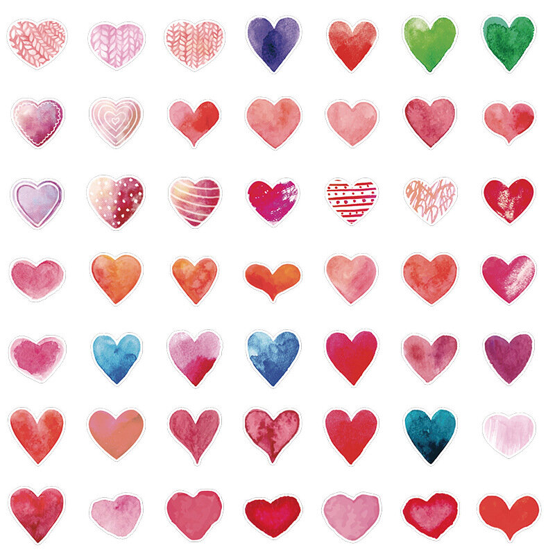 Amor Valentine Series Cartoon Graffiti Adesivos, Adequado para Laptop, Capacetes, Decoração Desktop, Brinquedos DIY, Atacado, 50Pcs
