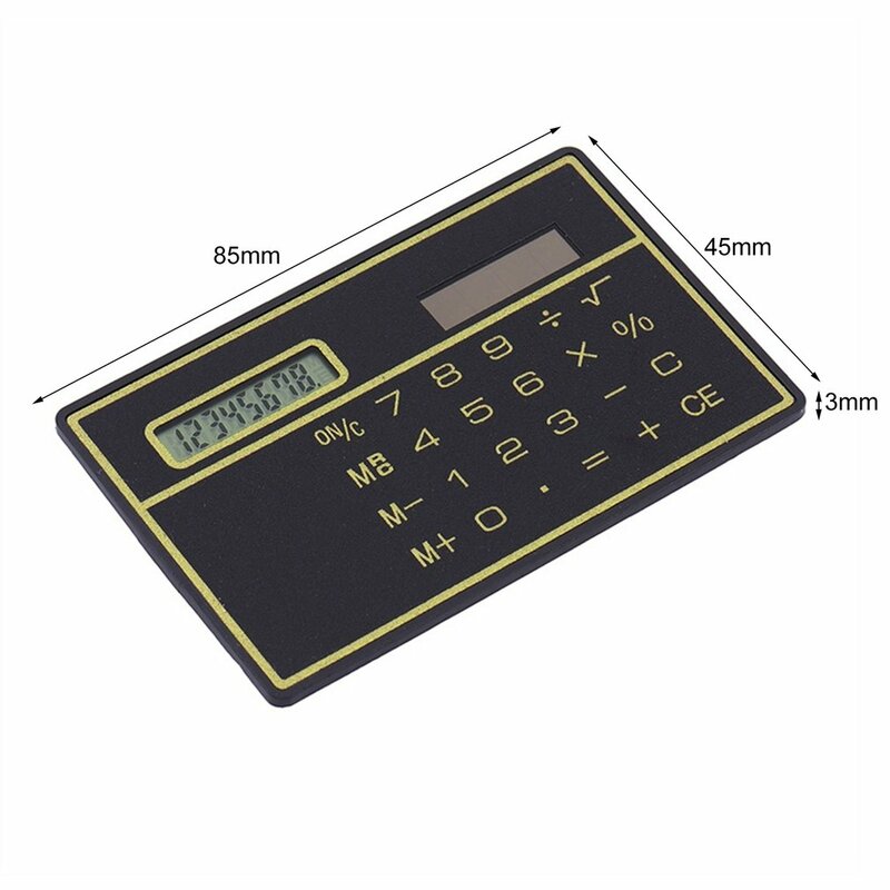 8 Digit Ultra Thin Solar Power Calculator with Touch Screen Credit Card Design Portable Mini Calculator for Business School New