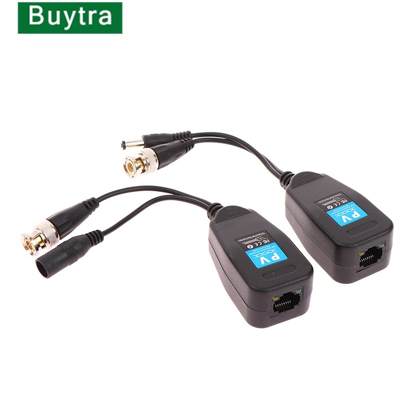 Fuente de alimentación de vídeo pasivo dos en uno, transmisor de par trenzado HD Coaxial/analógico, Cable de red RJ45 a cámara de vídeo Bnc