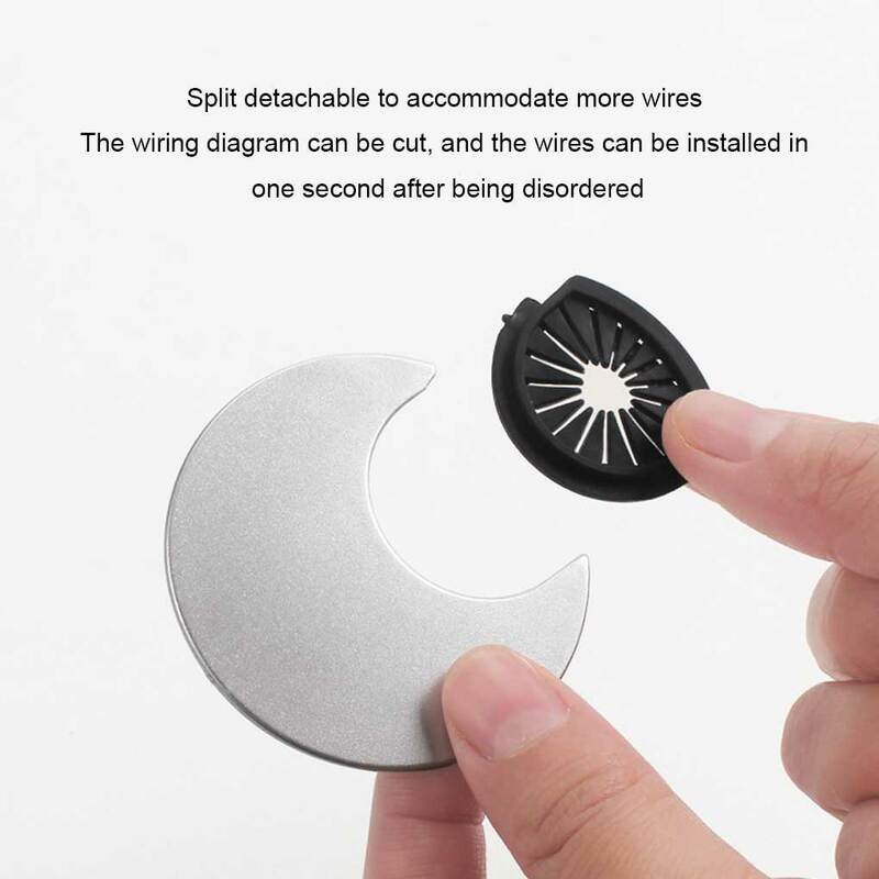 Desk Hole Cover Portable Waterproof Detachable Insulative Round Anti-rust Cable Grommet Organizer 53mm Grey White