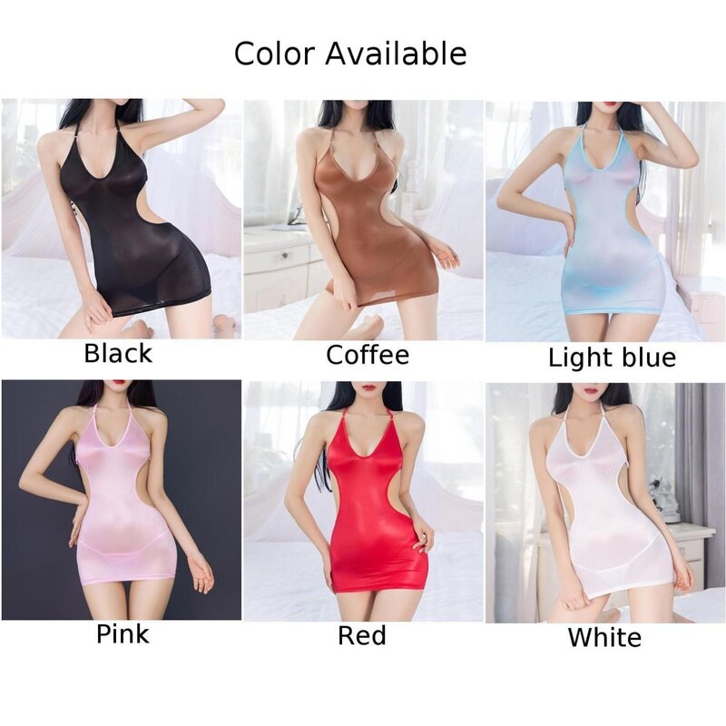 Sexy Lingerine Outfit Women Halter Neck Dress Night Club Bodycon Wrap Hip Pencil Dress Erotic Lingerie Adult Female Costumes