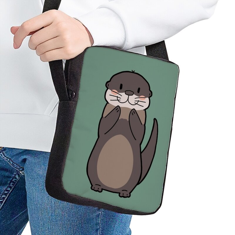 Niedliche Cartoon Otter bedruckte Kinder Umhängetasche verstellbare Umhängetaschen mit kleiner Kapazität Mode neue Reise Umhängetasche