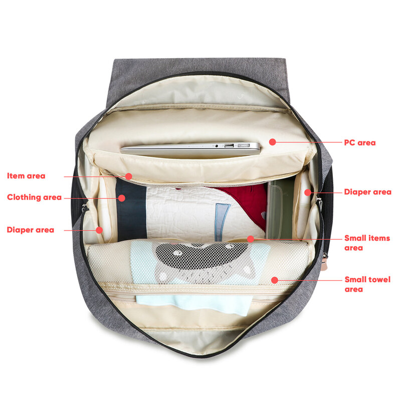 Land mochila de grande capacidade, para fraldas, moda de viagem para mamãe e papai, sólida, bolsas para mamãe, carrinho de bebê, organizador