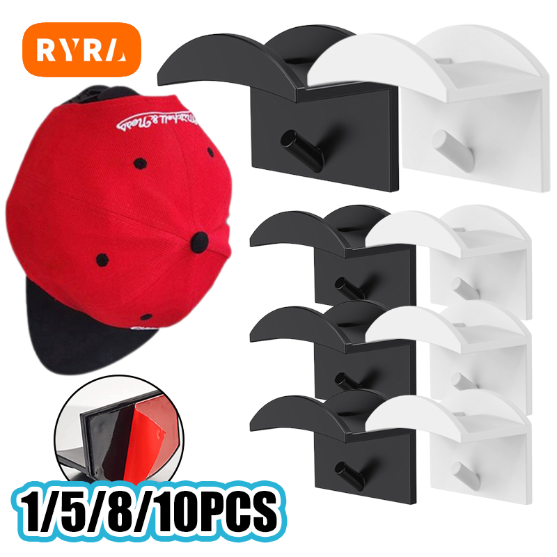 5/8 pezzi di rack per cappelli adesivi per berretti da Baseball minimalisti a parete ganci Organizer Design Cap cappers supporto a parete per armadio/porta