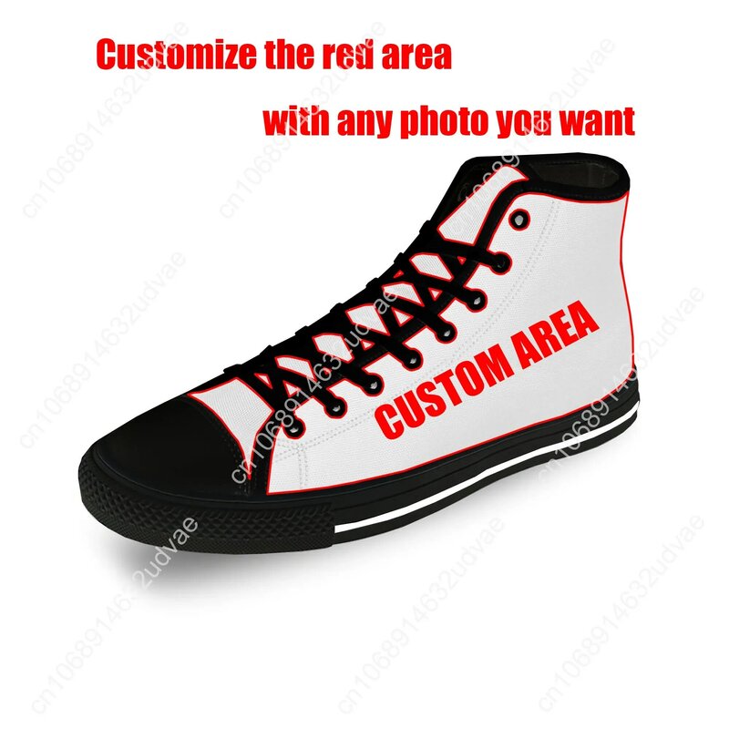 Zapatillas de deporte de alta calidad para hombre y mujer, zapatos informales de lona con diseño de copo de nieve y Navidad, color rojo y blanco, calzado personalizado para parejas