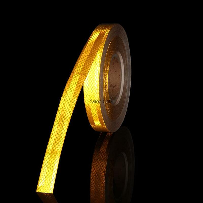 25 мм широкая желтая микро-призматическая пленка, светоотражающая лента, наклейка, фотополоса, велосипедная легкая клейкая светоотражающая лента 45,7 м