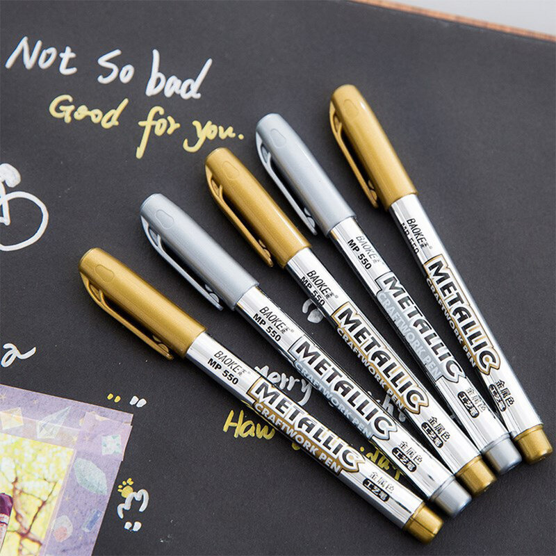 8 Pieces Mark Pens Waterproof Sign Pen Paper Card Stationery Fast Dry