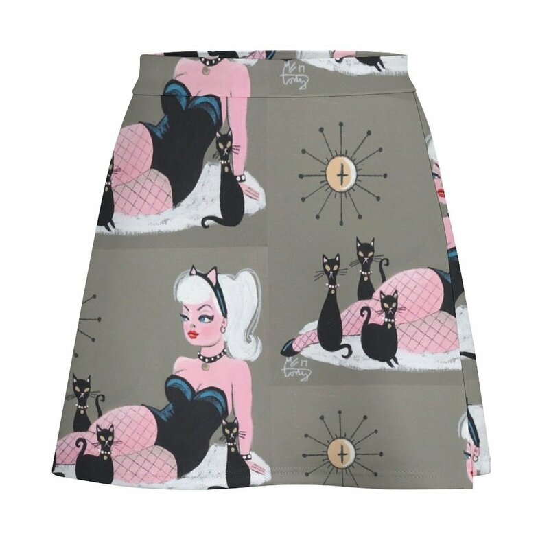 Pussycat-Mini saia feminina de gatinha, moda japonesa, estilo coreano, saias elegantes para mulheres, vestidos de noite luxuosos, 2023