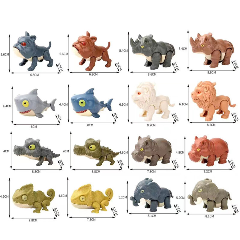 Dinosaurio Jurásico Dino Animal Figure Model Park Toy, morder a mano Tricky Elephant camaleon hipo Mosasaurus Finger, Gift for Boys