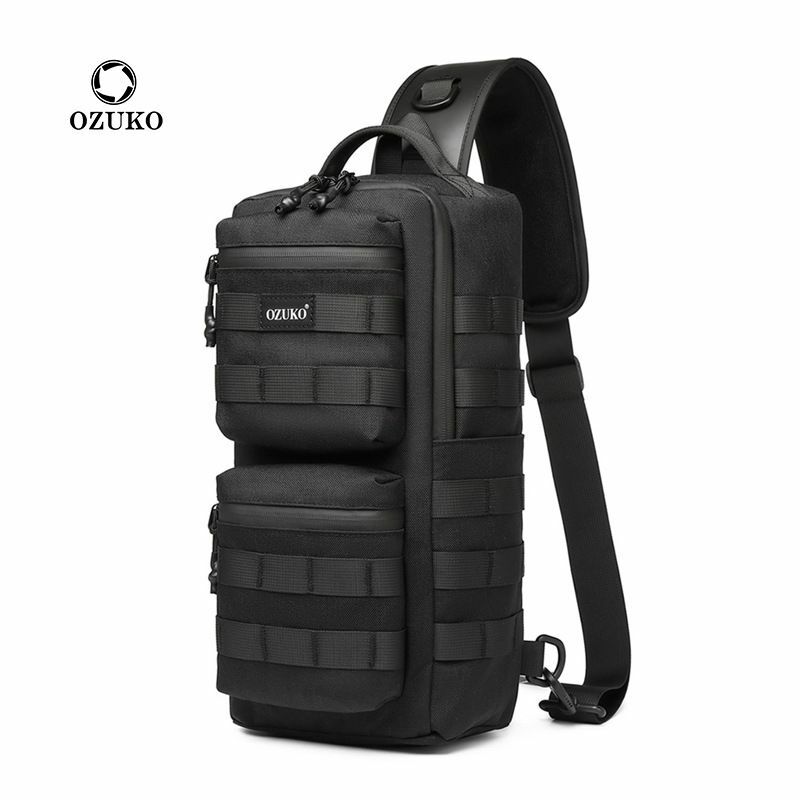 Ozuko Oblíqua Straddle Shoulder Bag masculino, um ombro Crossbody Bag, saco de peito militar, esportes ao ar livre, impermeável