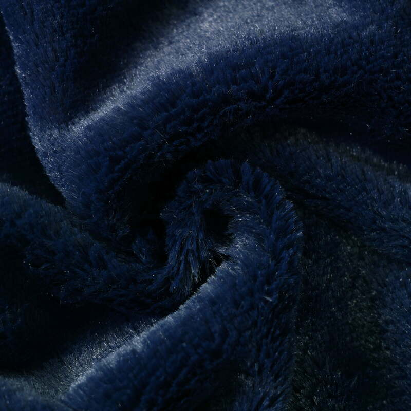 Plush Bed Blanket with Faux Fur Reverse - Full/Queen 90 X 90, Blue
