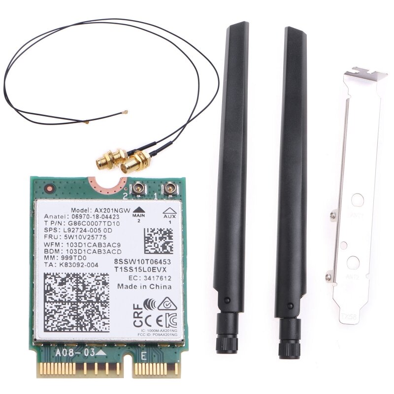 WiFi Key E M.2 CNVio2 Desktop Adapter BT 5.0 Wireless 802.11ax 2.4G/5G/ Support MU-MIMO AX201NGW Gigabit Network Card Dropship