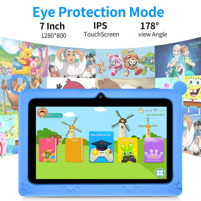 Планшет детский Настольный 2, 7-дюймовый экран HD, планшет для малышей с бесплатным приложением Eduucation, 2 камеры, родительский замок