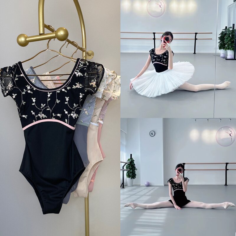 Leotard menari senam balet wanita 2024 keluaran baru pakaian olahraga menari harian Coverall dansa balet elegan dewasa