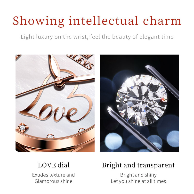 Montre à quartz élégante pour femme, design en forme de cœur, biscuits de luxe, échelle 30m d'eau, montre-bracelet Shoous pour femme, coffret cadeau