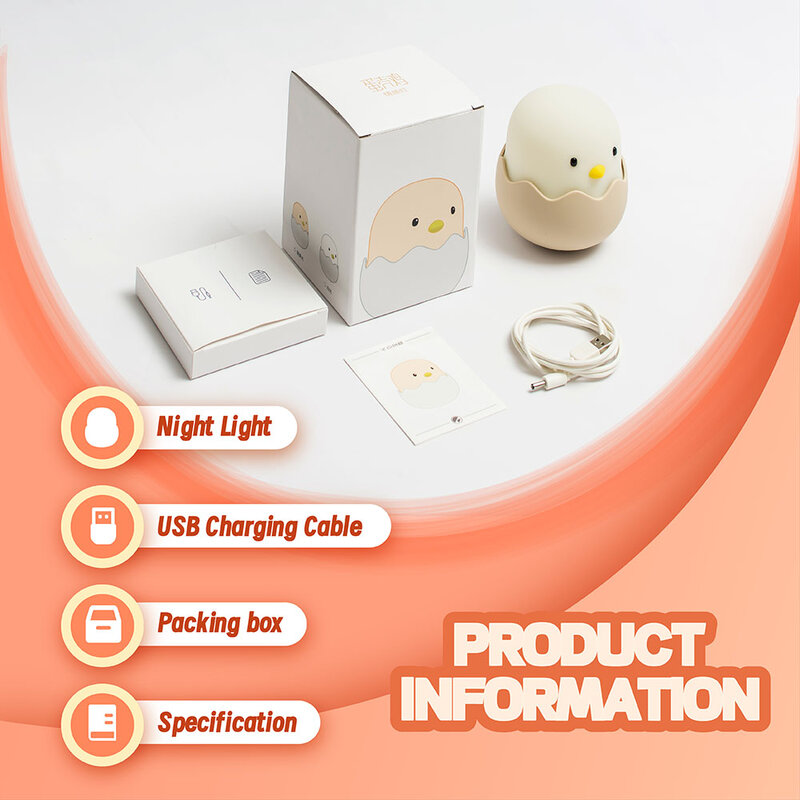 LED Night Light Cute Duck Cartoon Animals lampada in Silicone per bambini Kid Touch Sensor Timing USB ricaricabile per regali di compleanno