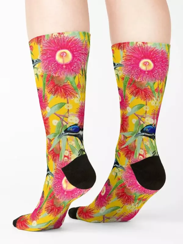 Blue Faced Honeyeater Pattern Socks gift cute Girl'S Socks Men's