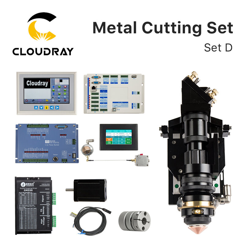 Cloudray Ruida 금속 커팅 세트, 레이저 커팅 머신용 자동 초점, 금속 비금속 하이브리드, CO2 레이저 150-500W