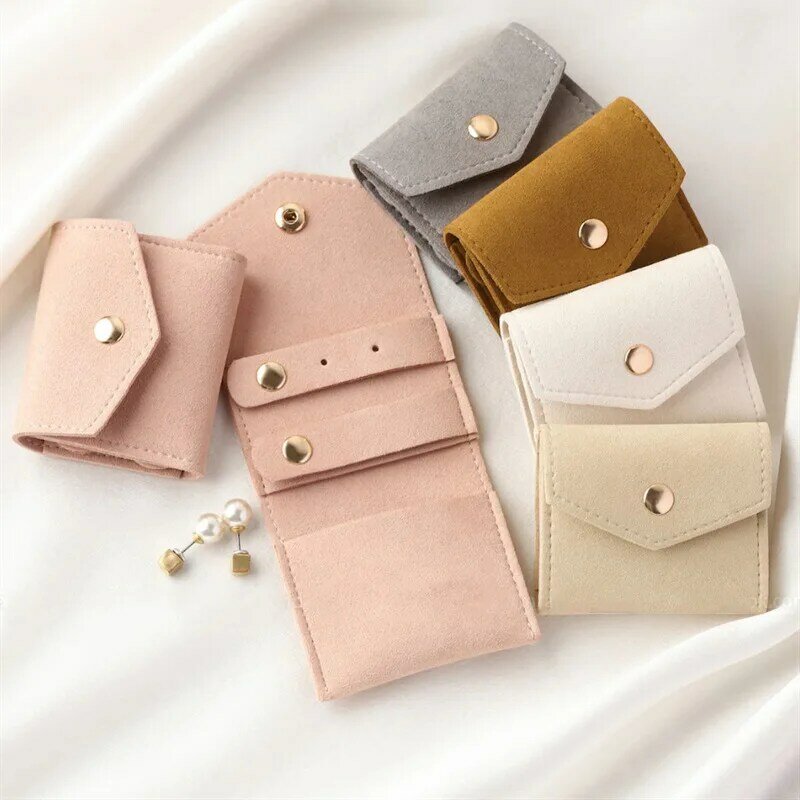 Mini Velvet Jewelry Organizer Roll Up Bag Travel Portable Jewelry Case Bracelet Ring Necklaces Earring Display Pouch Storage Bag