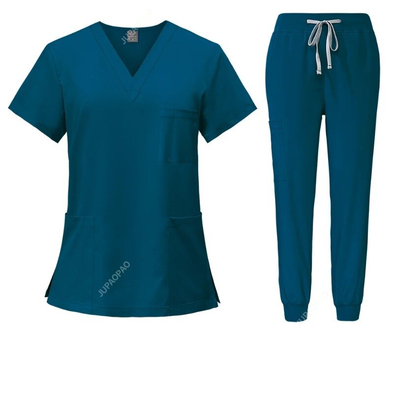 Медицинская женская униформа, наборы больничных скрабов, топы с V-образным вырезом, брюки, рабочая одежда для стоматологических клиник, салонов красоты, спа