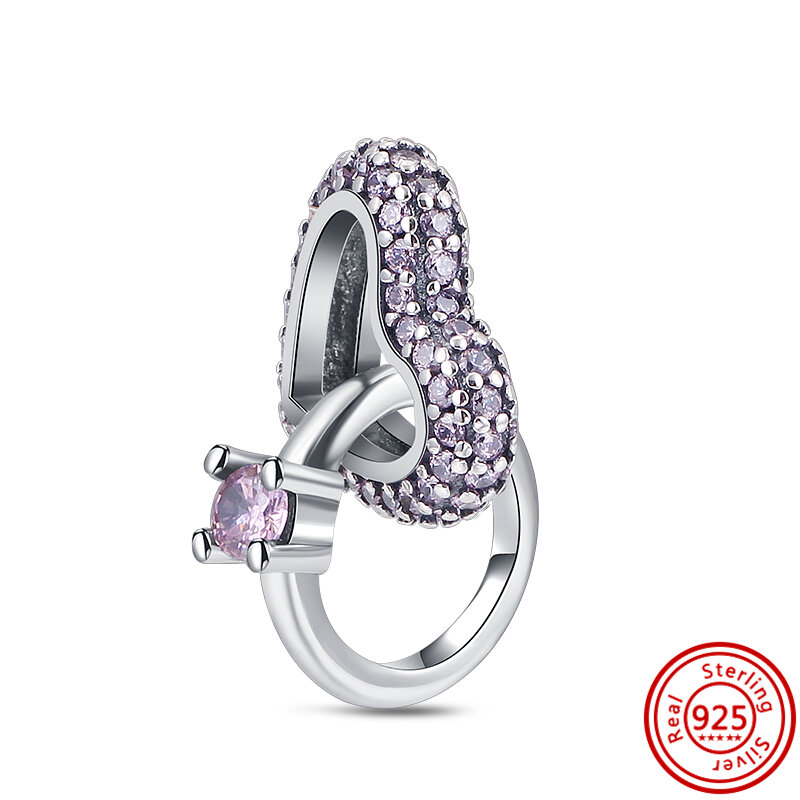 New 925 Sterling Silver Engagement Wedding Ring Circle Love Sweet Pendant Beads Fit Original Pandora Charms Bracelet DIY Jewelry