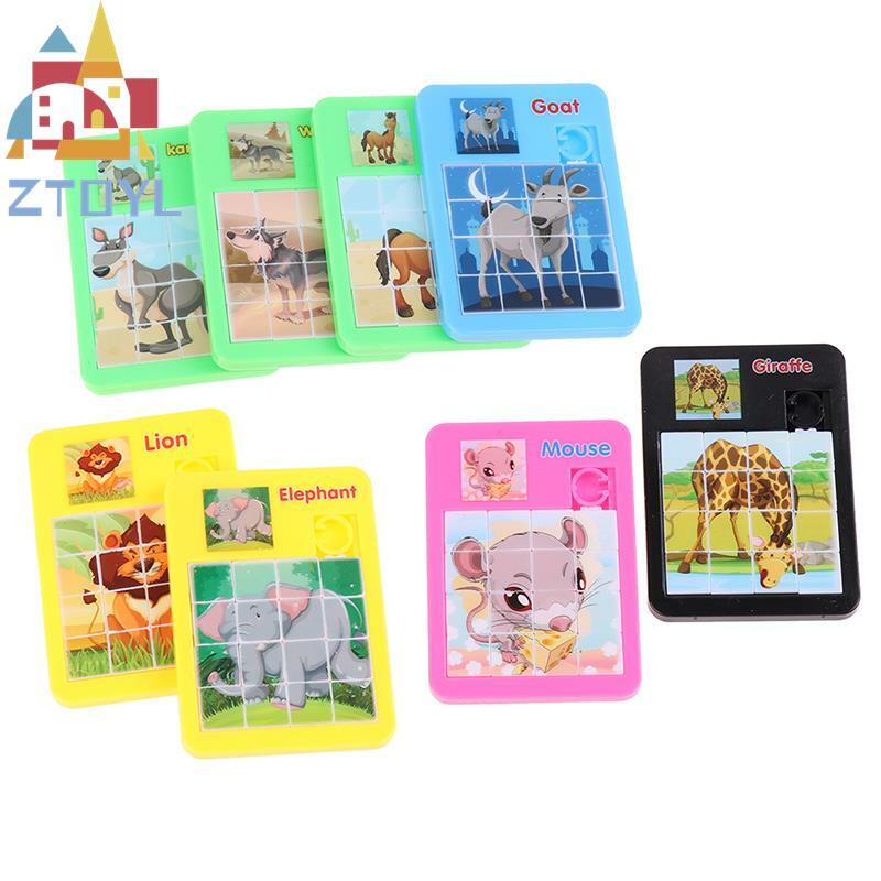 1 pz Desktop Jigsaw Puzzle giocattolo Montessori giocattoli per bambini Cartoon Huarong Road Puzzle scorrevole apprendimento giocattoli educativi