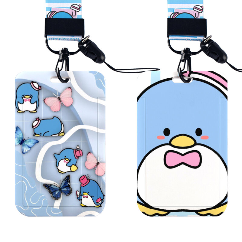 W Tuxedo Sam Sanrio Photocard Holder Keychain Kpop Students Card Protectors Pink ID Bank Cards Cover School Stationery