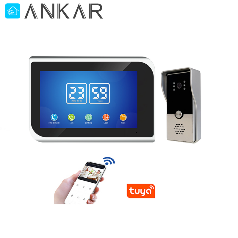 Ankartech-نظام اتصال داخلي لاسلكي ، طقم اتصال داخلي منزلي ، اتصال داخلي بالفيديو ، منزل واحد تويا ، هاتف باب ، فيديو ، 4 أسلاك