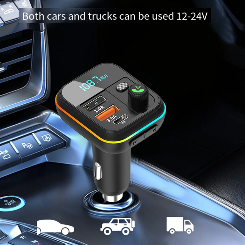 Автомобильный MP3-плеер с поддержкой Bluetooth 5,0, USB-флеш-накопитель, быстрая зарядка QC 3,0