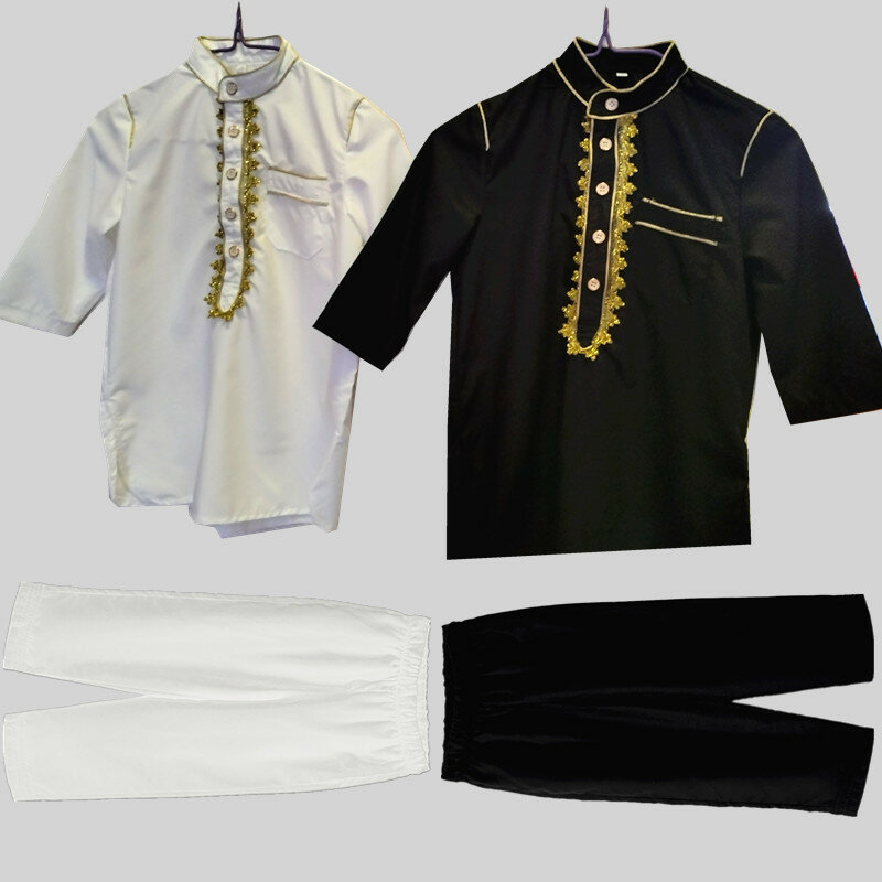 Детская мусульманская традиционная куртка для мальчиков, молитвенная Исламская одежда, Саудовская Аравия, Дубай, Арабская ИД абайя, топы, штаны, кафтан, халат, комплекты