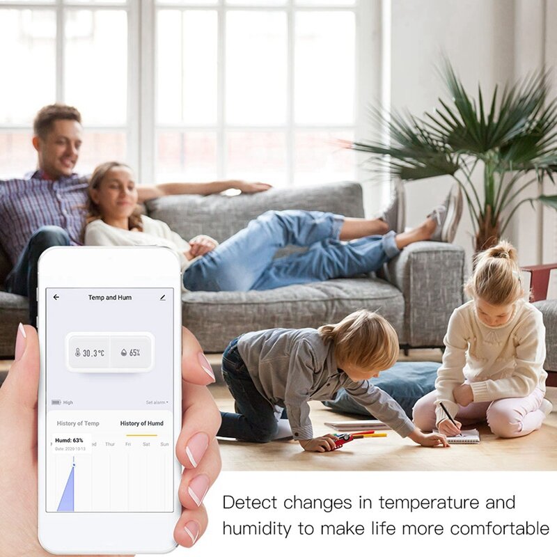 4X Tuya Smart Zigbee 3.0 sensore di temperatura e umidità intelligente sicurezza alimentata A batteria con App Tuya Alexa(A)