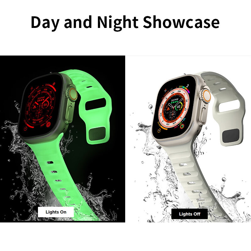 Bracelete para Apple Watch, Pulseira com brilho luminoso, iWatch Ultra 8 7 6 5 4 SE, 45 49 42 41 44 40 38mm