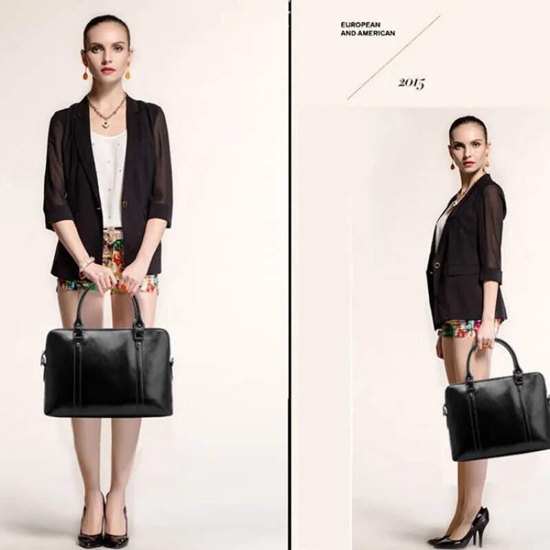 Valigetta da lavoro in vera pelle per donna borsa a tracolla di lusso in pelle bovina borsa a tracolla di grande capacità per Laptop da donna