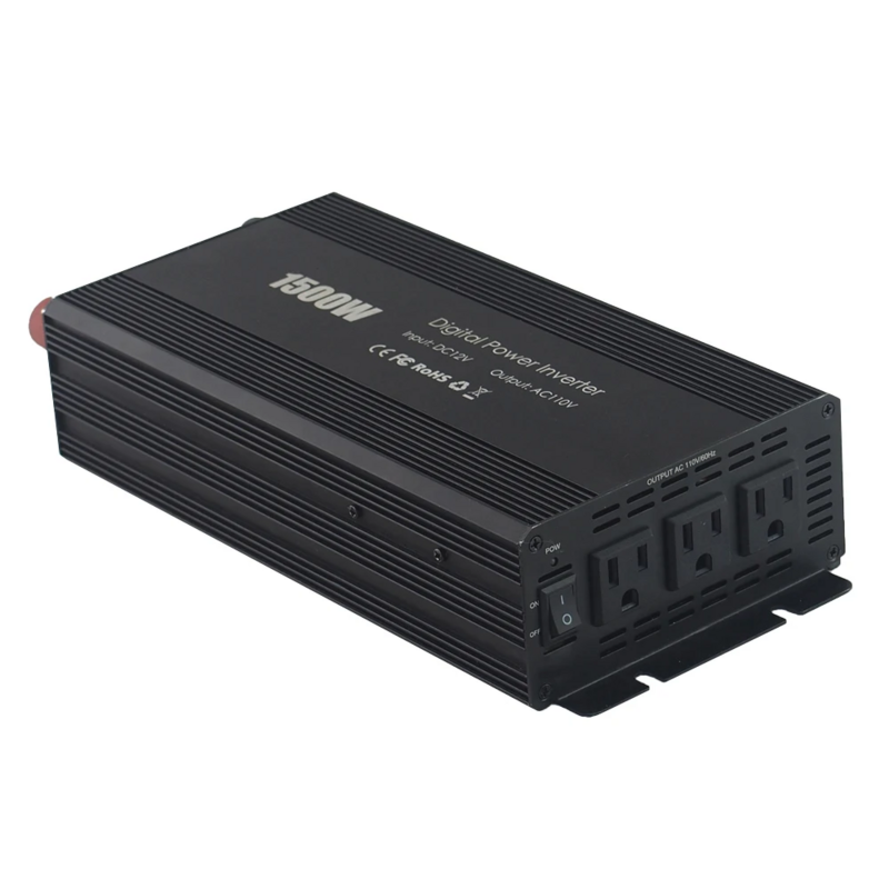 Inversor de Onda Senoidal Modificado com Saída AC USB, 1500 W, 12V DC para AC, 110V, 120V, 220V, 230V, 24 Meses Garantia