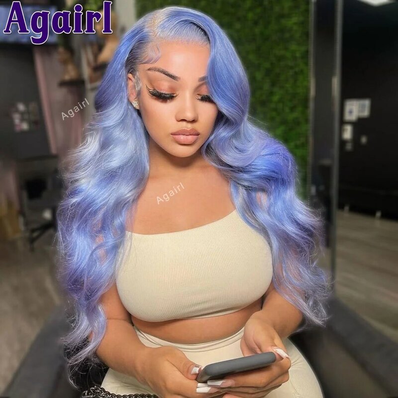 Grey Blue 13x6 Lace Frontal Wigs Human Hair 613 Colored 13x4 Lace Front Body Wave Wigs Pre Plucked with Baby Hair 200% for Women