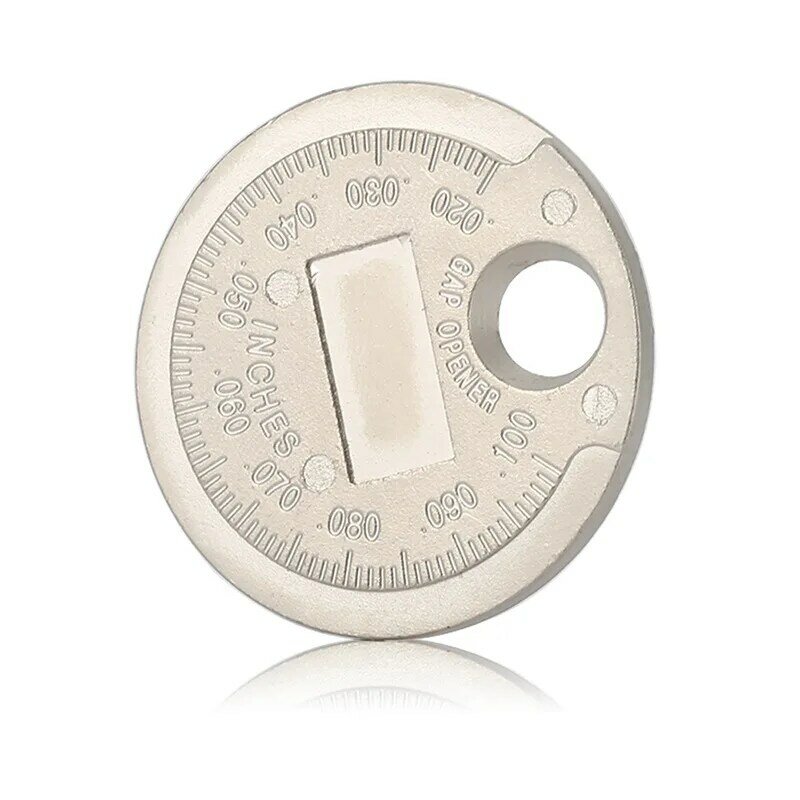 Calibrador de bujías tipo moneda, herramienta de medición de huecos, 0,6-2,4mm, 1 unidad
