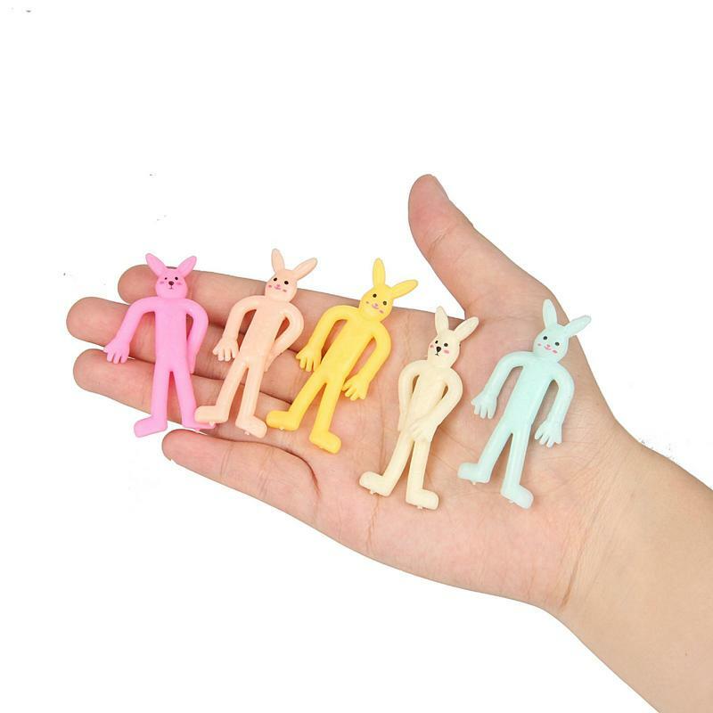 TPR Stretchy Rabbit Fidget Toy Kids Bendable Stretch Bunny Toy Soft Adorable Safe For Children Friend Family Birthday Gifts