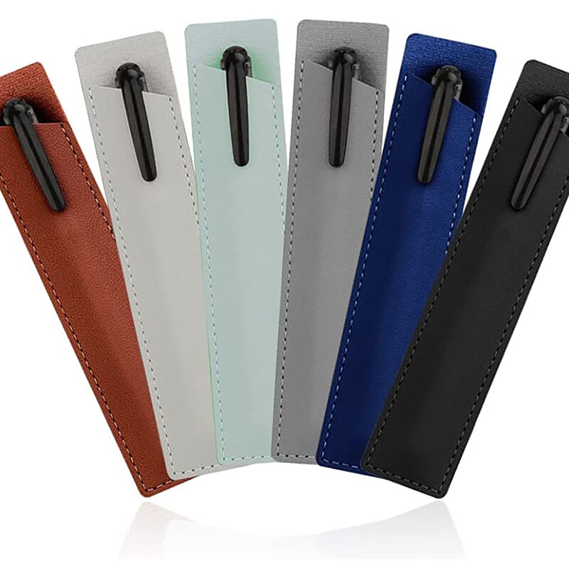 Portable Solid Color PU Leather Pen Case Advertising Gift Pencil Bag Fountain Pen Ballpoint Pen Scratch-resistant Pen Case