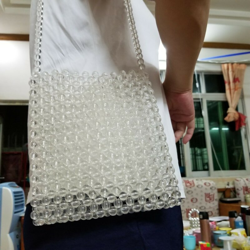 Designer ไข่มุก Tas Jeli คลัทช์ Tas Bening โปร่งใสคริสตัลกระเป๋า Crossbody Messengers ผู้หญิงคริสตัลกระเป๋าถือกระเป๋า Totes