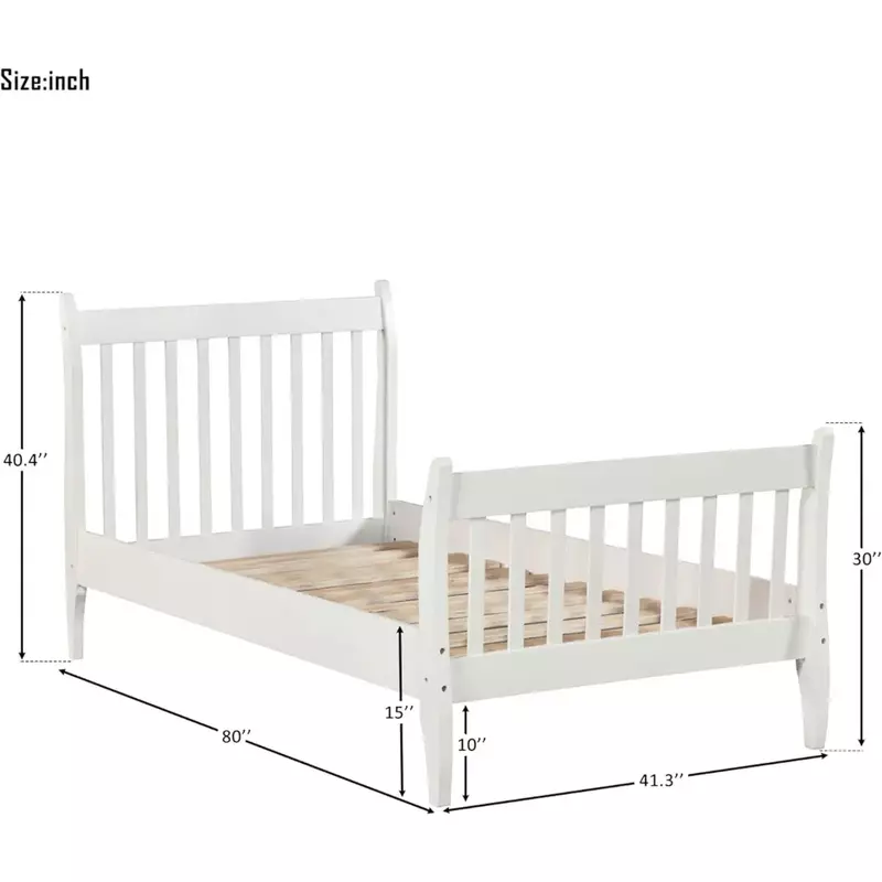 Children's Bed Frame, Platform Frame Mattress Foundation,  Children's Bed Frame