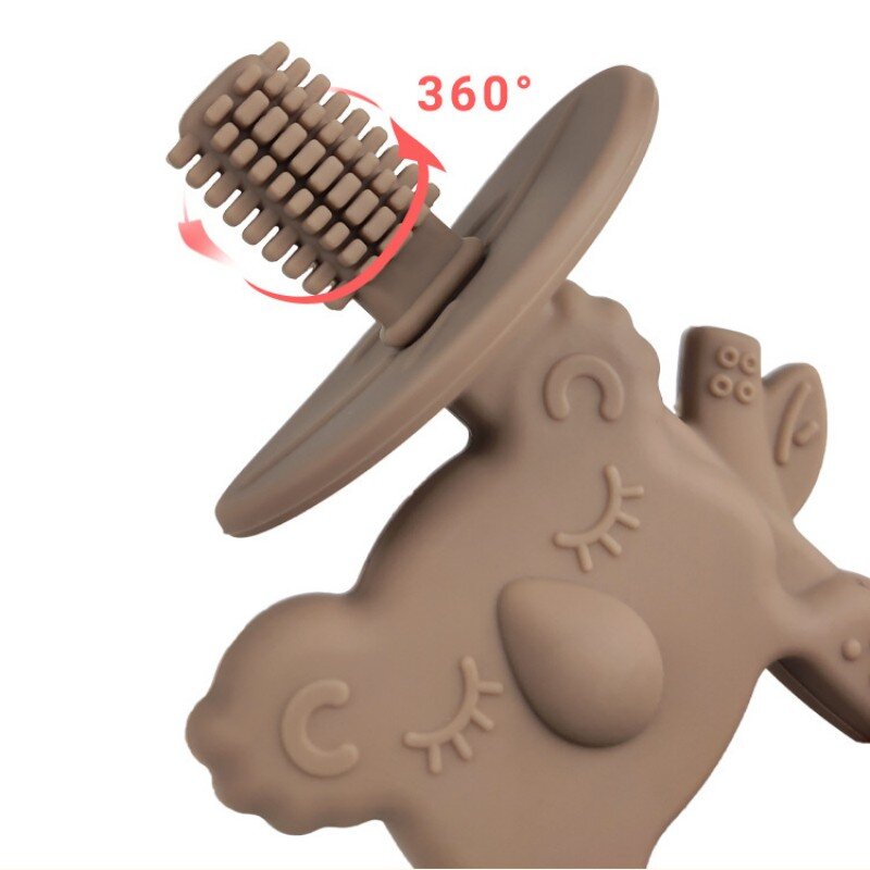 1pcs Baby Silicone Training Toothbrush BPA Free Animal Koala Safe Toddle Teether Chew Toys Teething Ring Infant Baby Accessorie