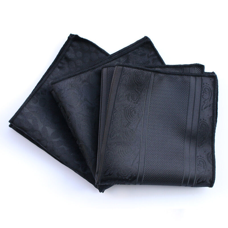 Классический черный карманный квадратный платок в британском стиле из полиэстера